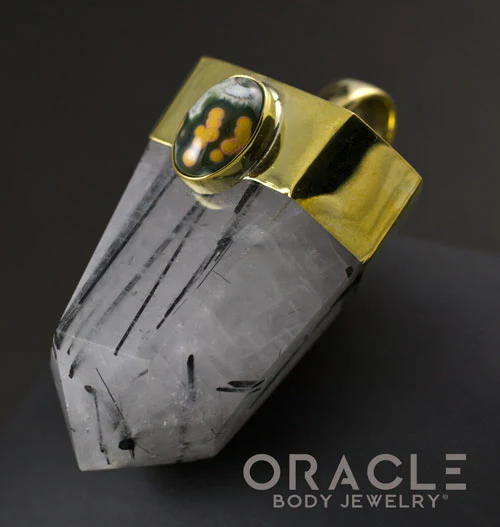 Zuul Pendant with Tourmalated Quartz and Ocean Jasper Accents - Image 3