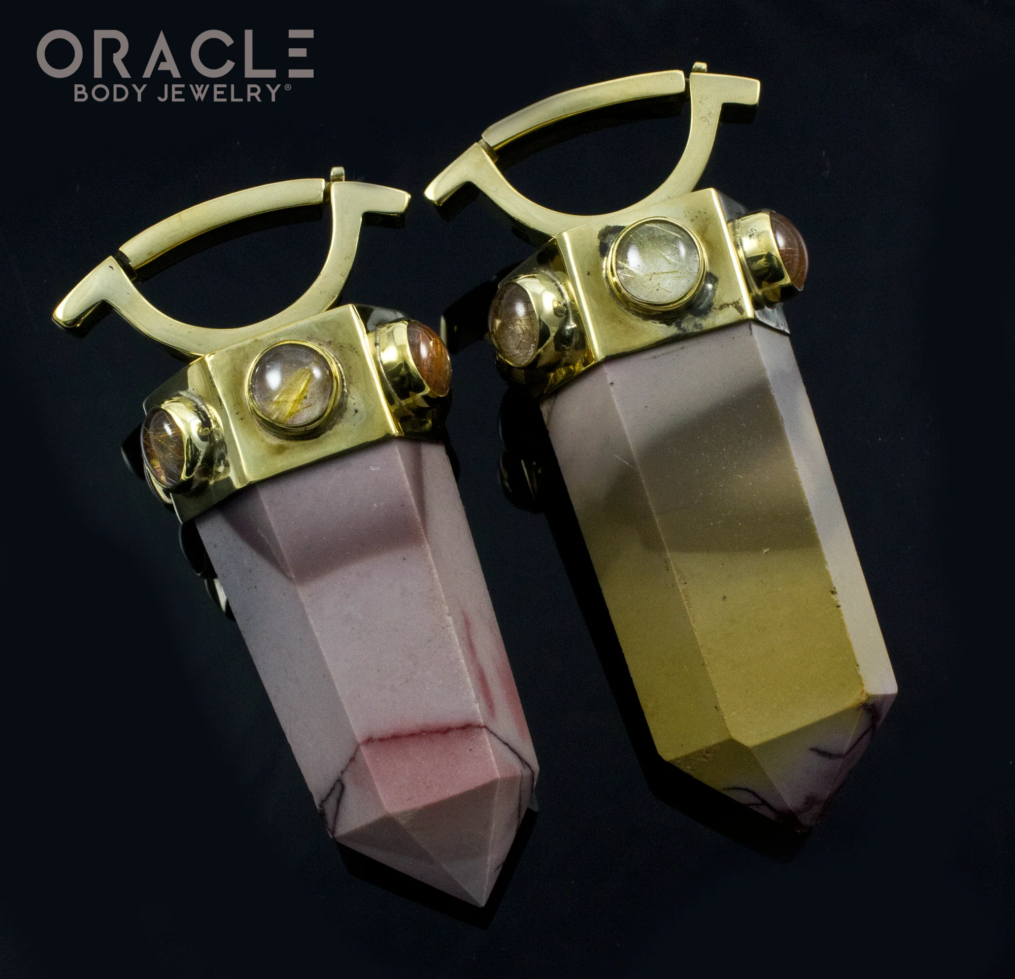 Zuul Weights with Mookaite and Gold and Red Rutilated Quartz Accents - Image 2